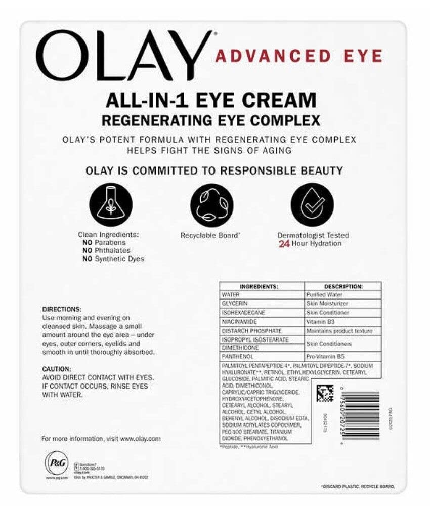 OLAY Regenerating Eye Complex Advanced Eye Cream – 0.5 oz (2-Pack)